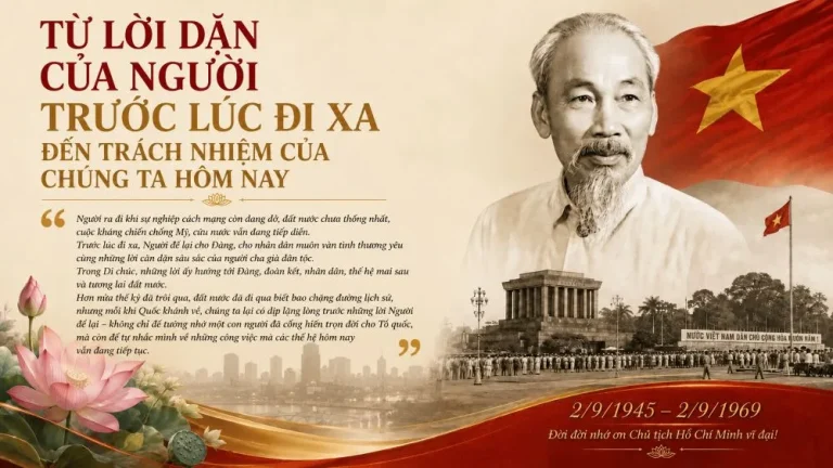Từ lời dặn của Người trước lúc đi xa đến trách nhiệm của chúng ta hôm nay